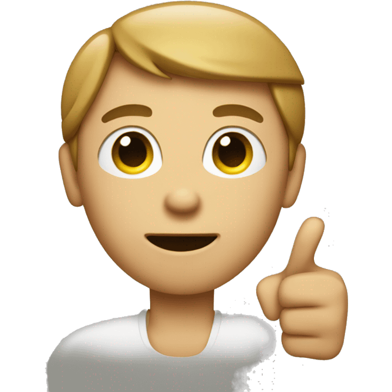 generate an image of an emoji of a person pointing at himself, apple-style emoji emoji