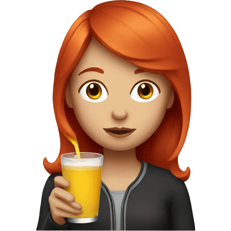 Red head girl drinking emoji