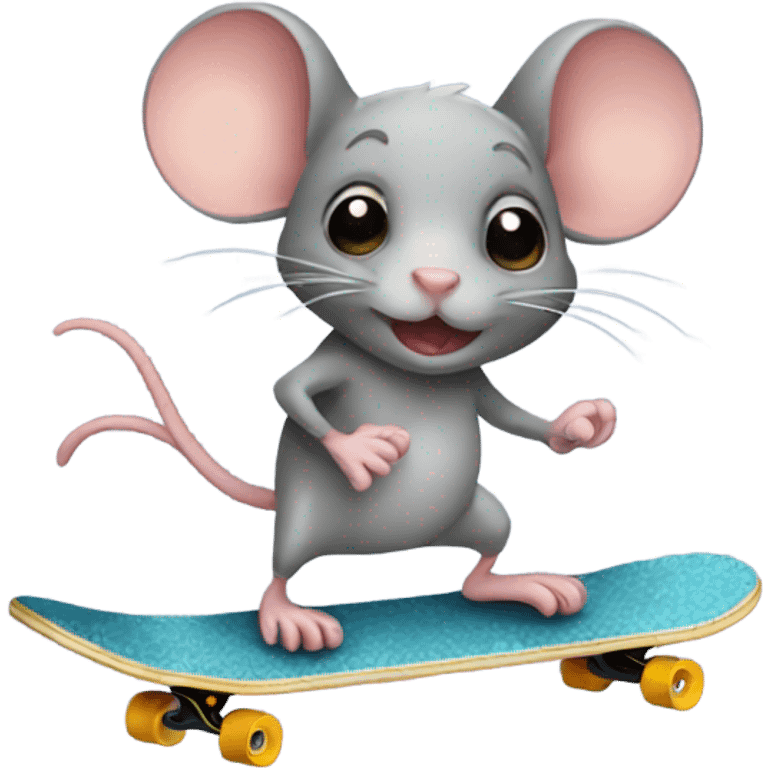 mouse riding a skateboard  emoji