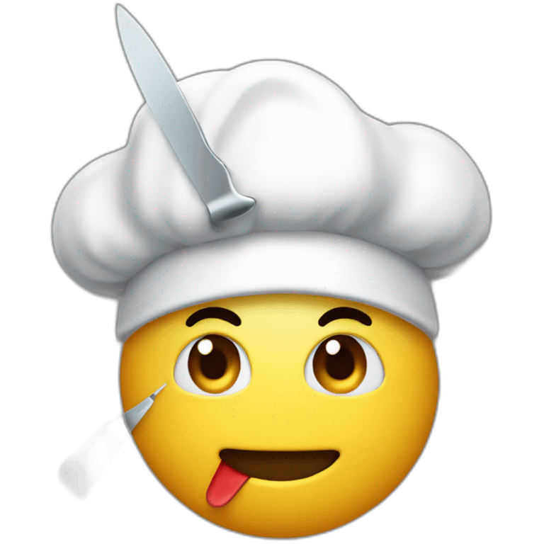  A boo from Mario bros with a chef hat and a knife  emoji