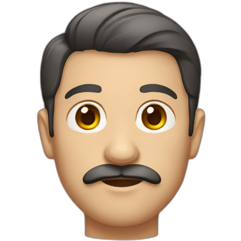 Man with fine moustache short hair and percing emoji