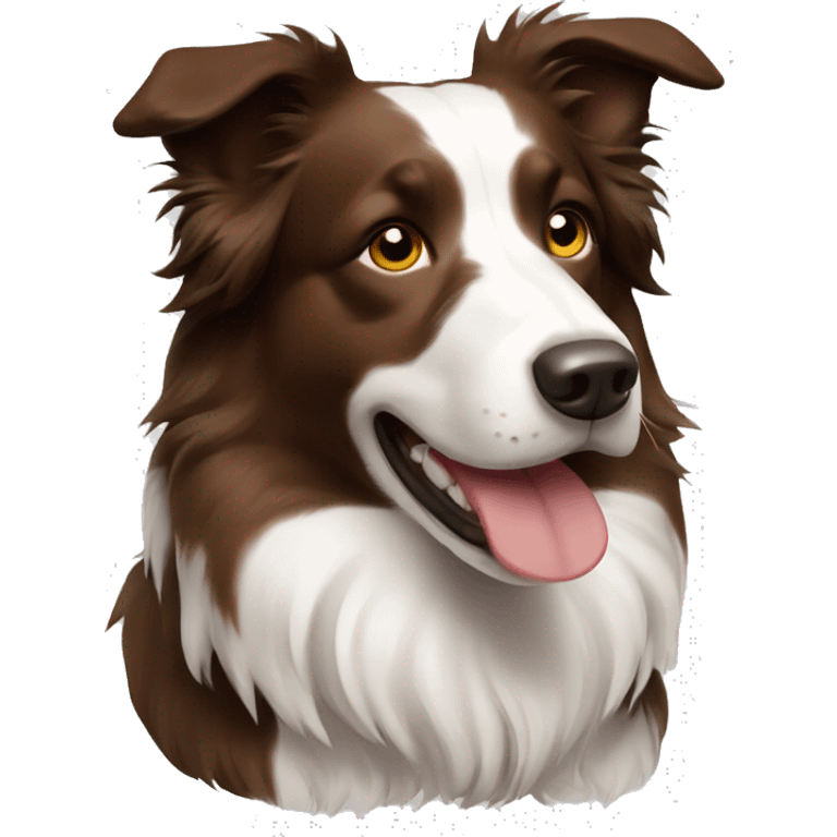 brown and white border collie emoji