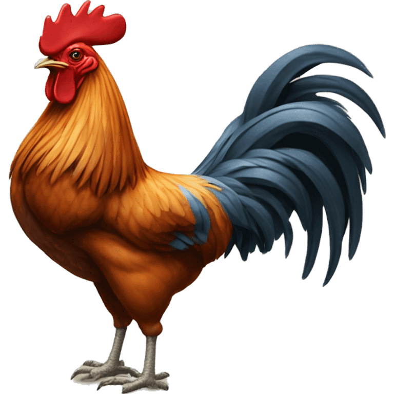 Rooster with sucker emoji