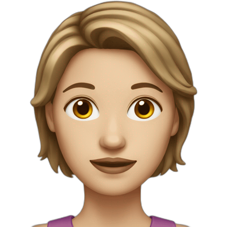 white woman with medium brown hair emoji