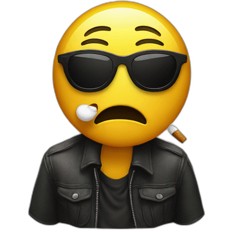 sad face crying smoking with sunglasses emoji