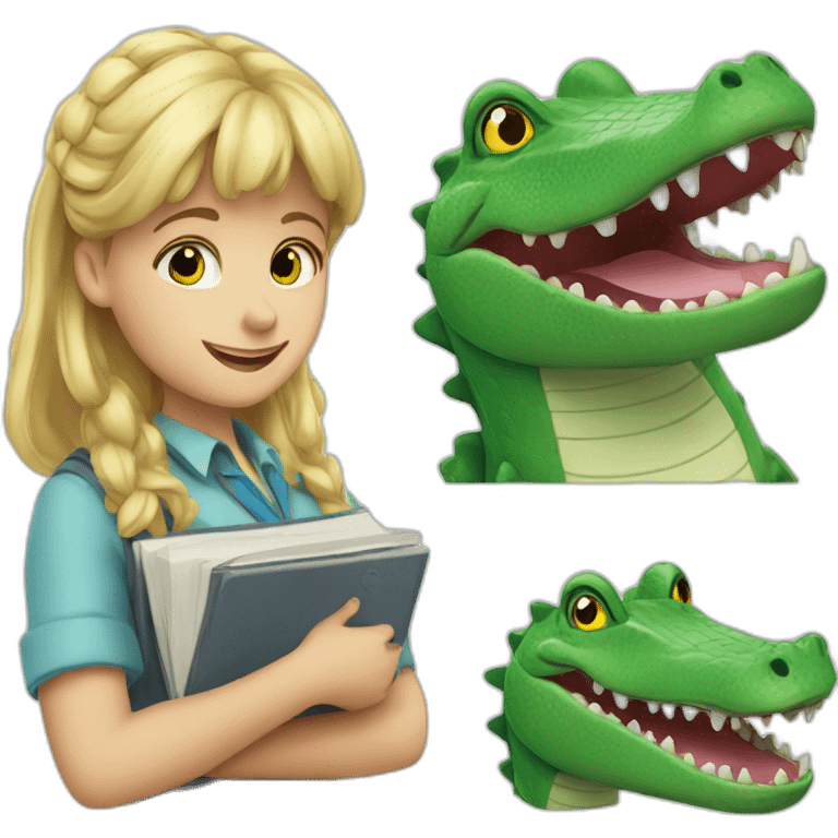 alice is the crocodile alice knows what she can do at school  emoji