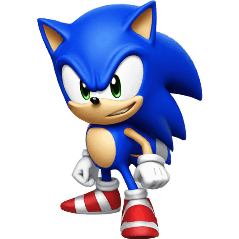 Sonic the Hedgehog in a black hat emoji