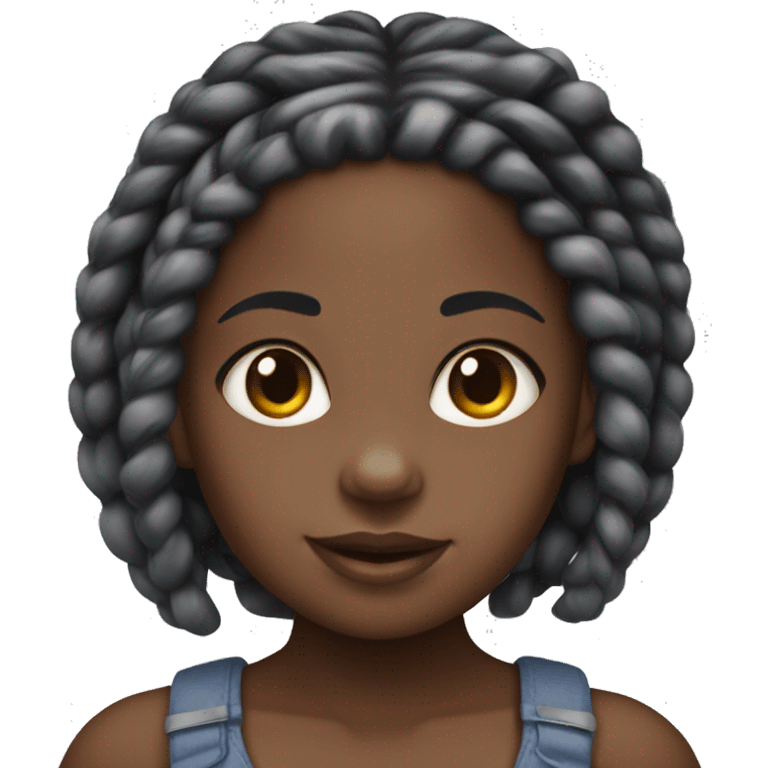 Little black girl with box braids  emoji