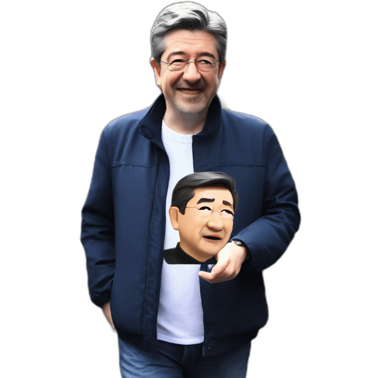 Jean Luc Melenchon visiting the Great China wall emoji