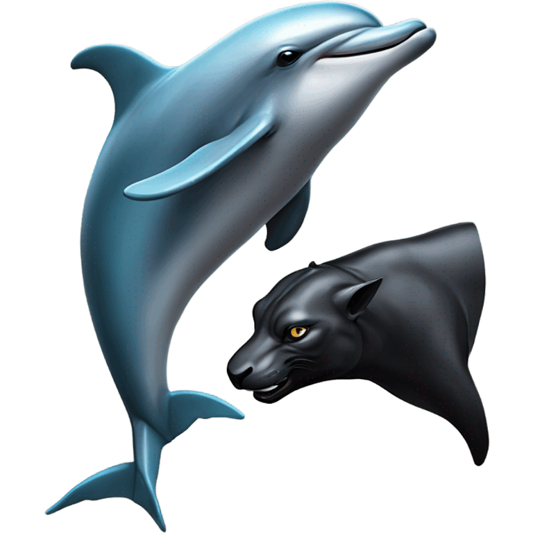 A dolphin next to a panther next to a maverick bull emoji