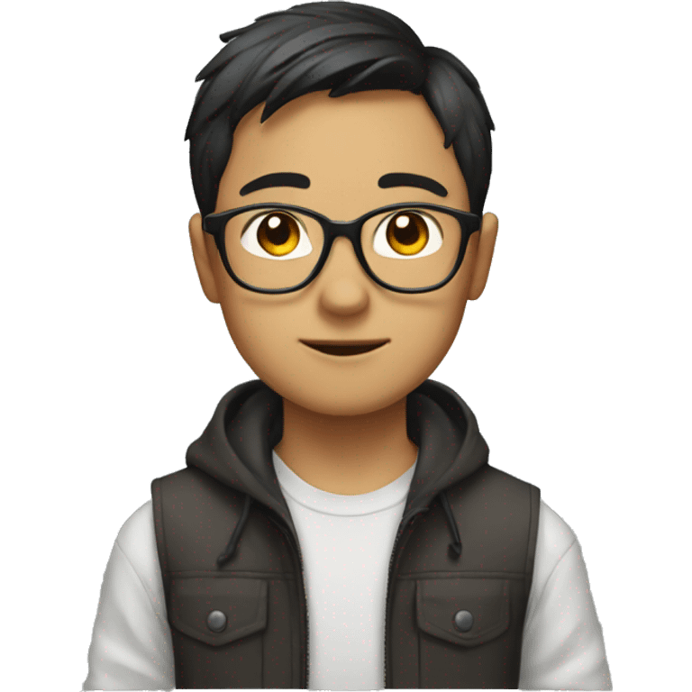 boys with glasses, asian emoji