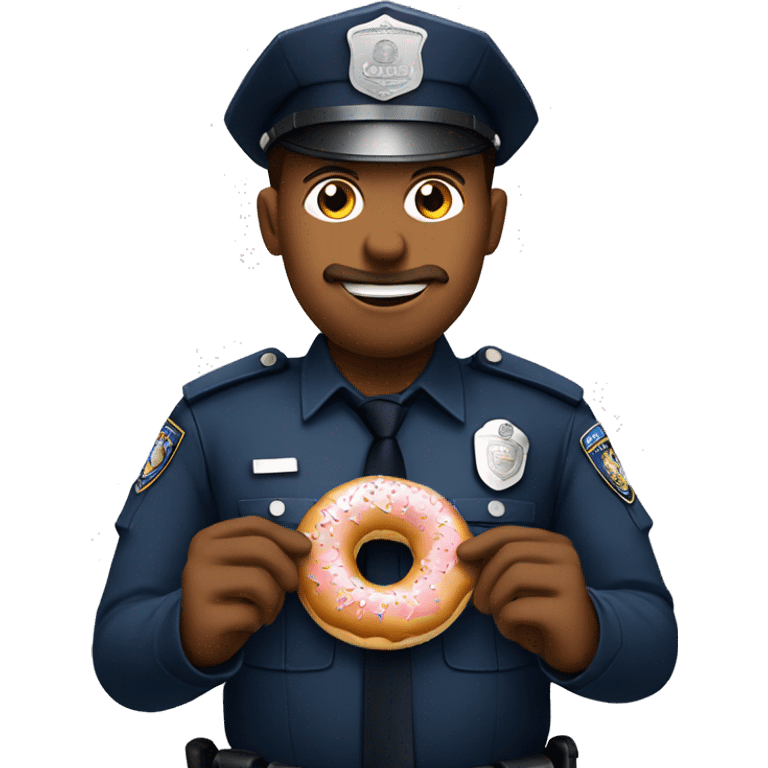 Police officer eating a donut  emoji