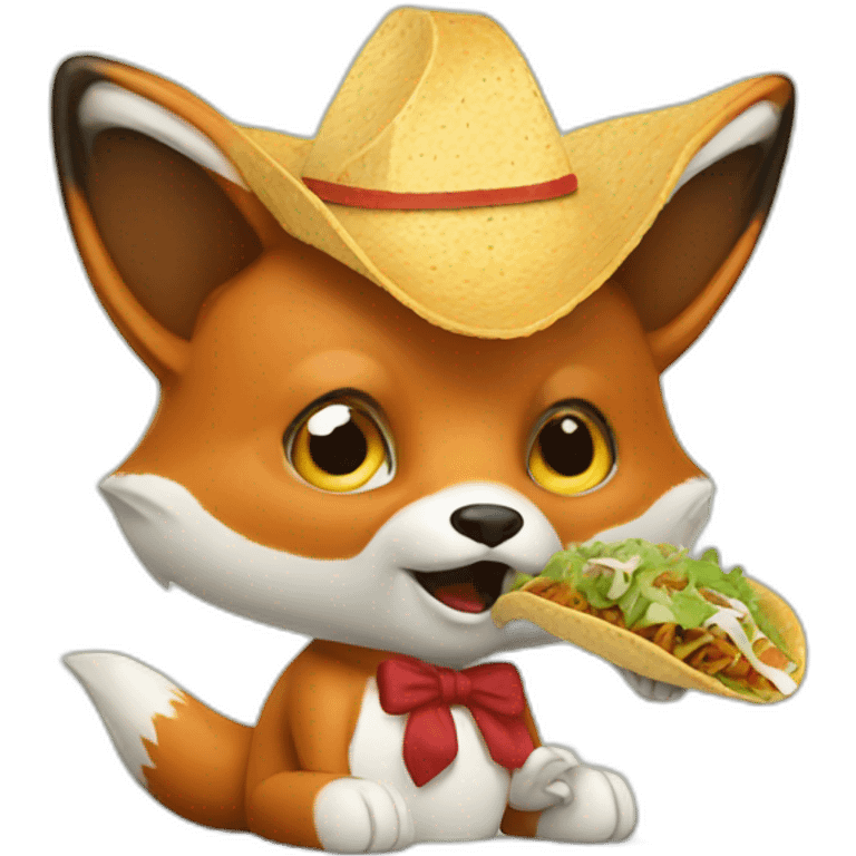 A fox eating tacos  emoji