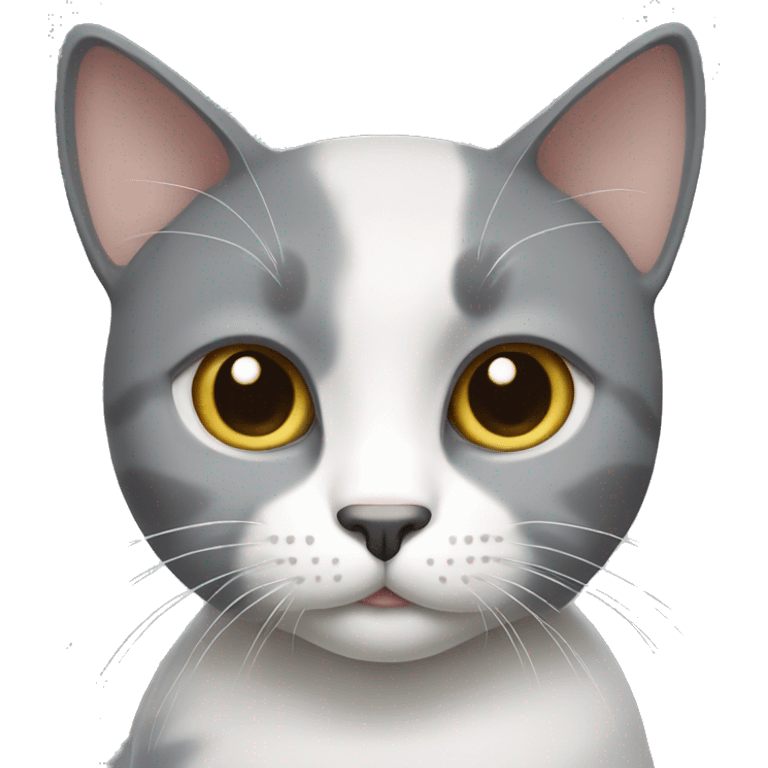 grey and white cat  emoji