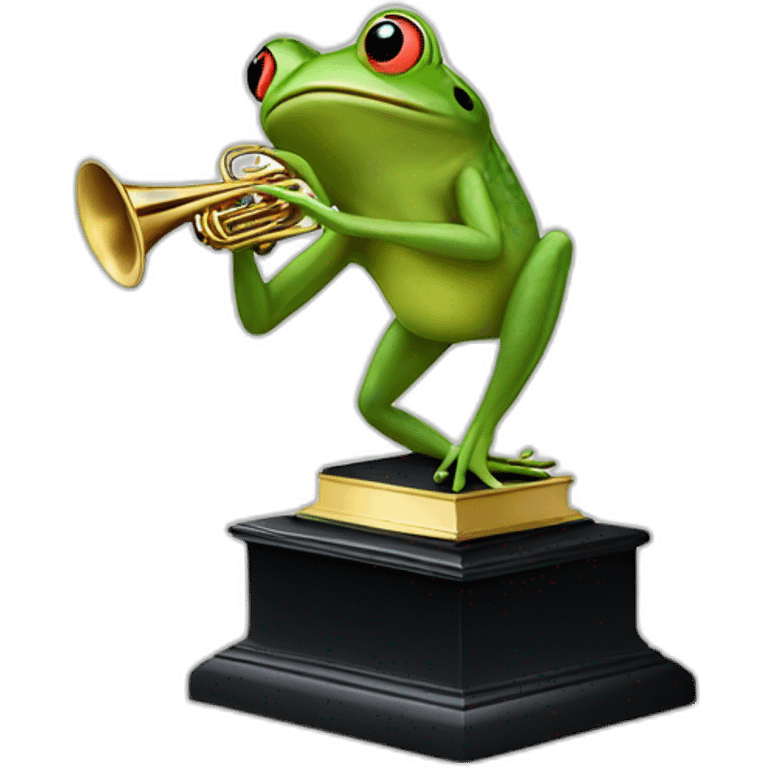 Frog winning a grammy emoji