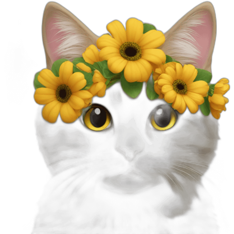 cat dj with flowers emoji