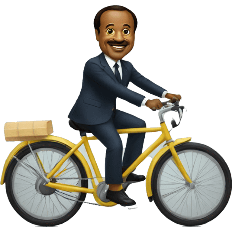 paul biya sur un vélo  emoji