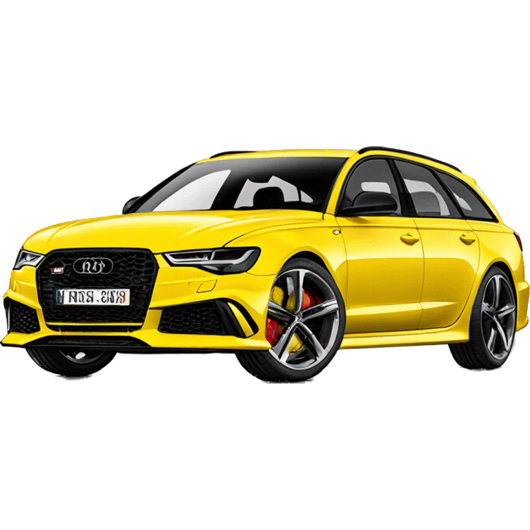 yellow Audi rs 6 avant emoji