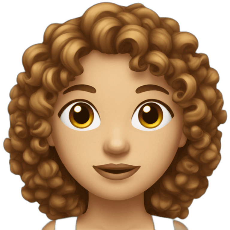 A woman with curly brown hair faisant un pouce avec un rouleau de papier toilettes emoji