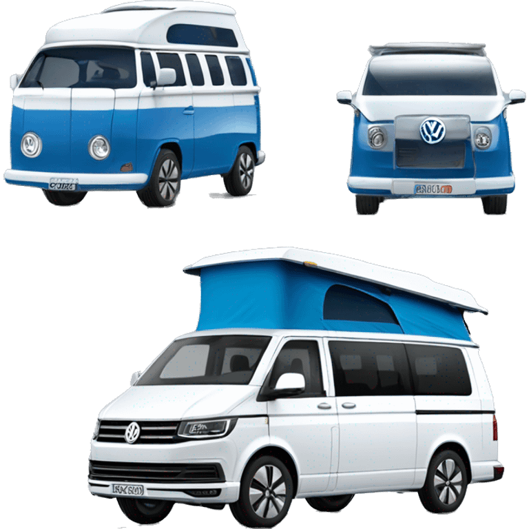 VW T6.1 California camping bus VW blue white emoji