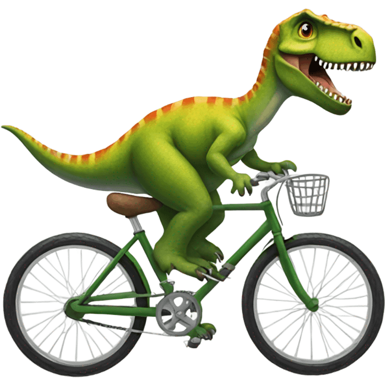 dinosaur riding a bike emoji