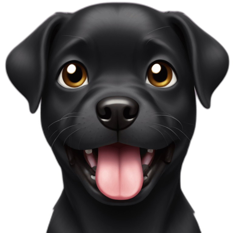 little black dog tongue out emoji