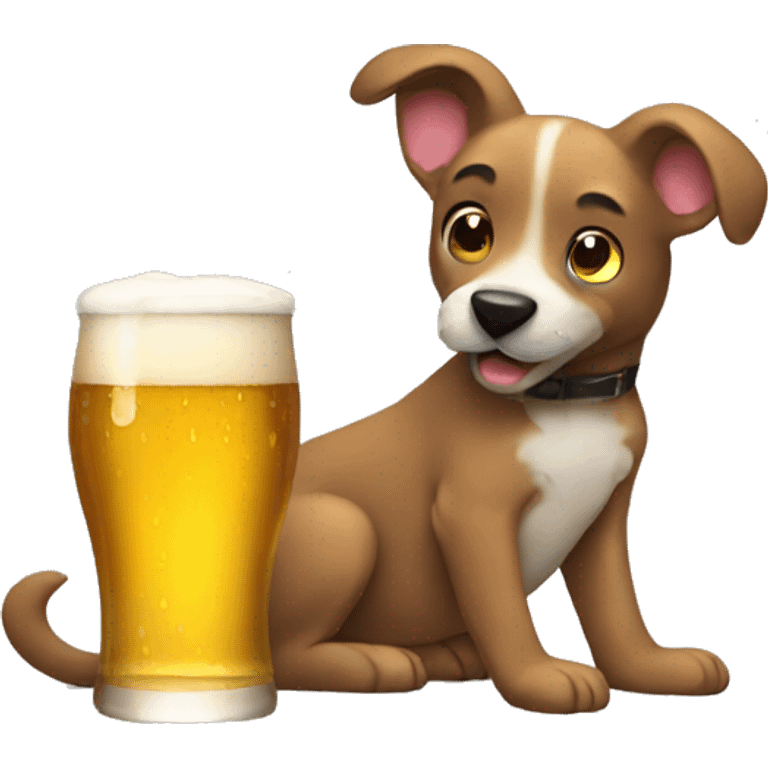 dog drink beer emoji