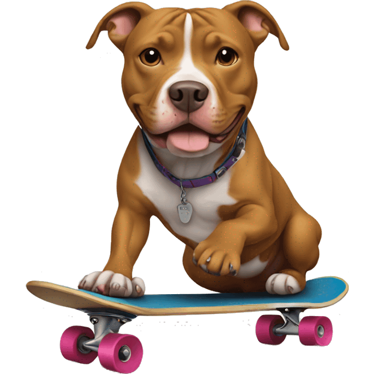 Pitbull skateboarding  emoji