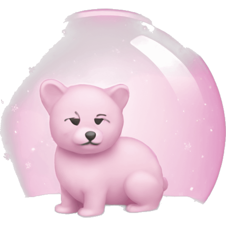 Pastel pink snow globe emoji