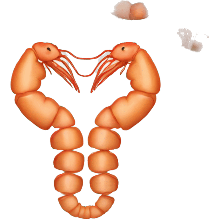 shrimp heart adorned with shrimp garland  emoji