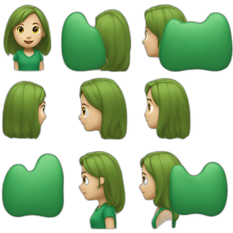 The girl in a green sweater that talks a lot emoji