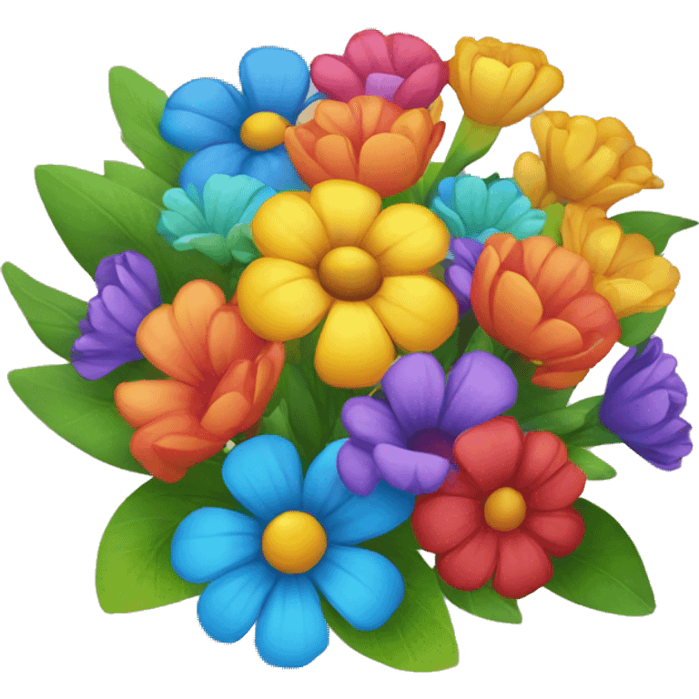 rainbow flower bouquette emoji