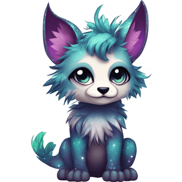 Cool cute Kawaii edgy fantasy animal sparkle fursona Fionbri creature by griffsnuff & LiLaiRa & Falvie full body emoji