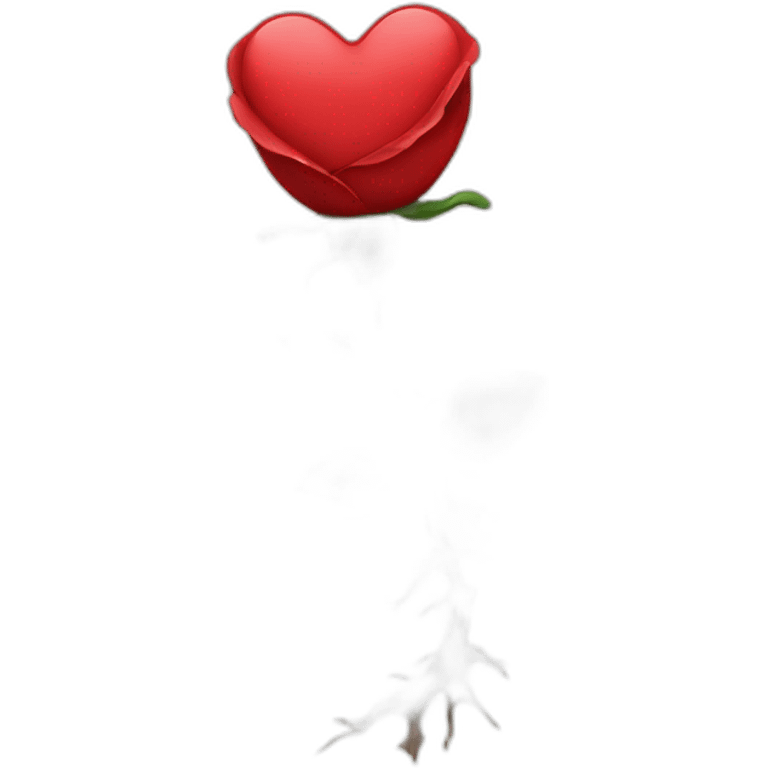 broken heart with rose growing out emoji