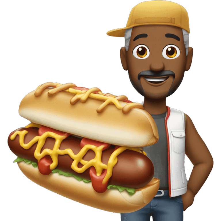 papa y hotdog con cremas emoji