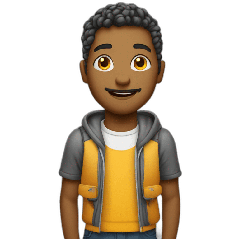 criar um inseto abelha futurista saindo para a escola e sorrindo emoji