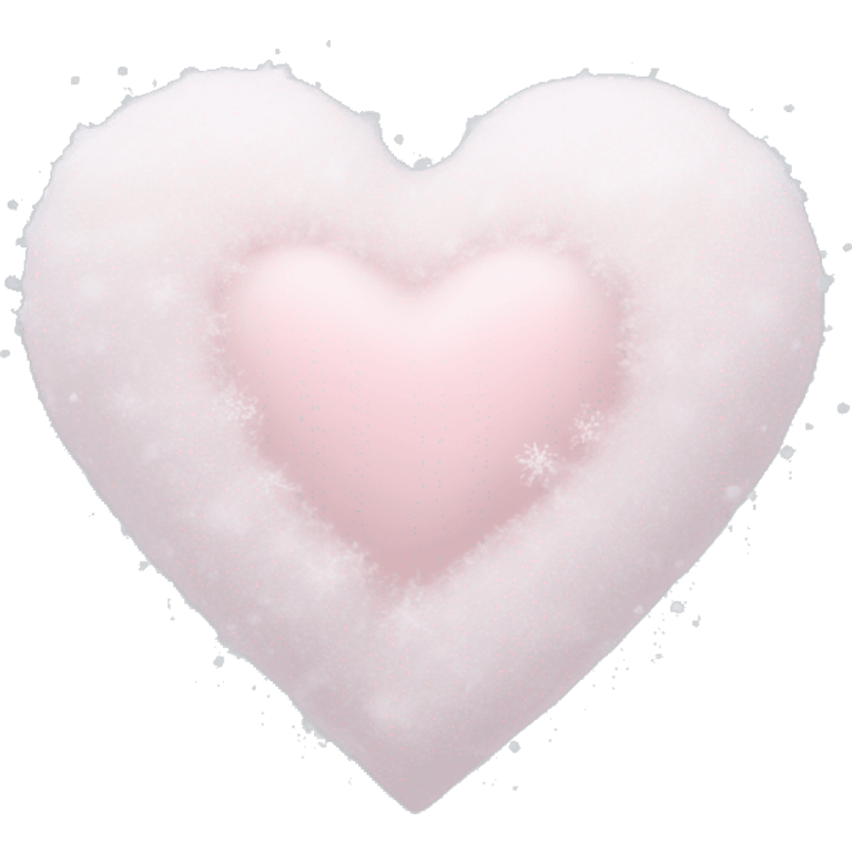 frozen pale pink heart with snow emoji