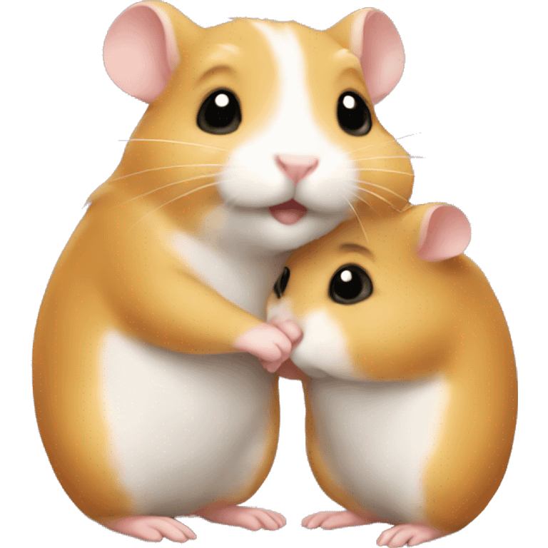 two hamsters hug emoji