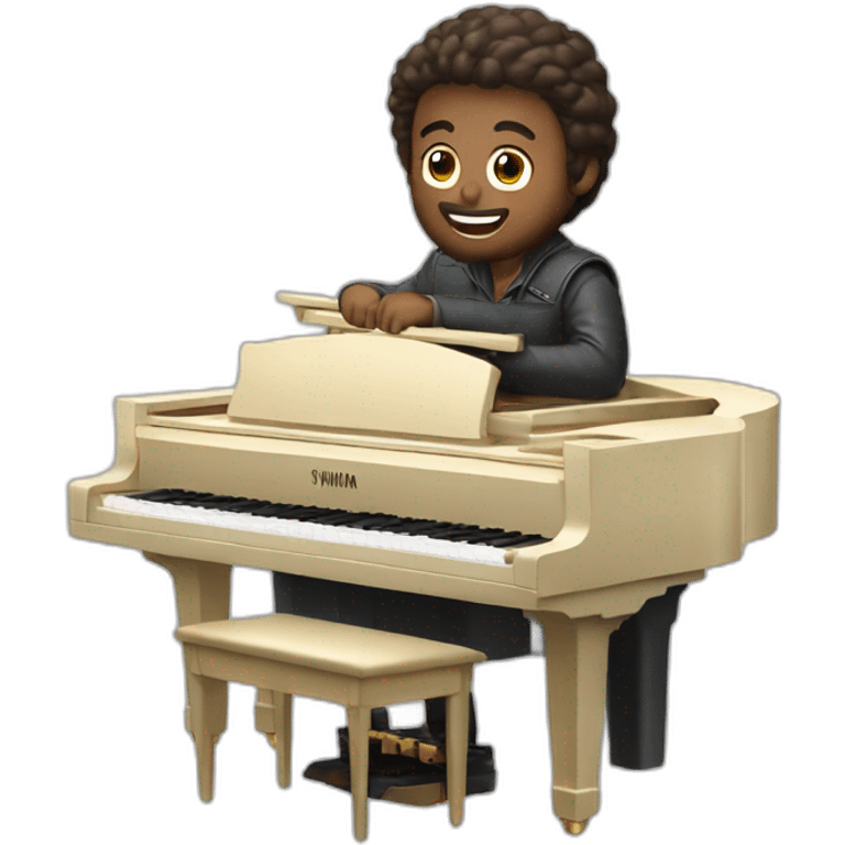 Yamaha piano riding a Yamaha bike emoji