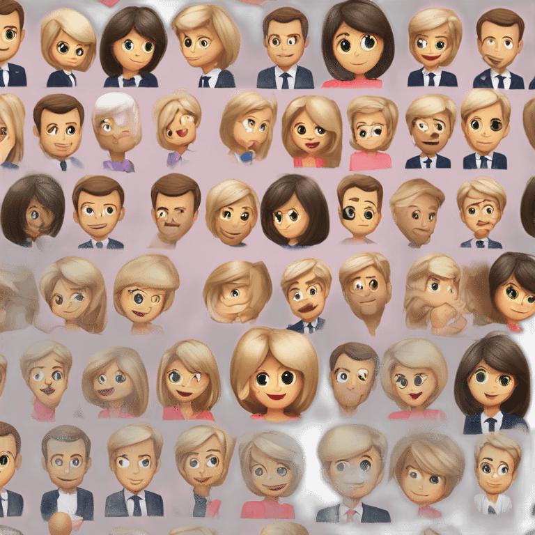 Emmanuel Macron qui fait un bisou à Brigitte Macron emoji