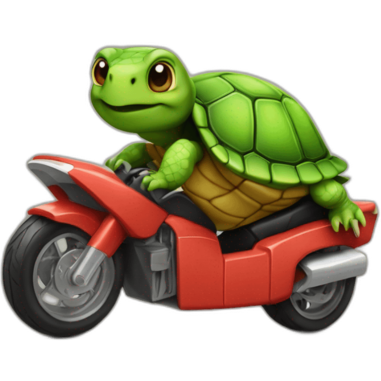 Tortue sur une motot emoji