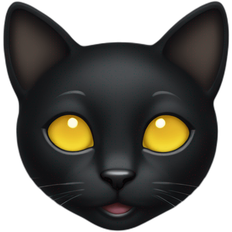 Black cat with yellow eye smile emoji