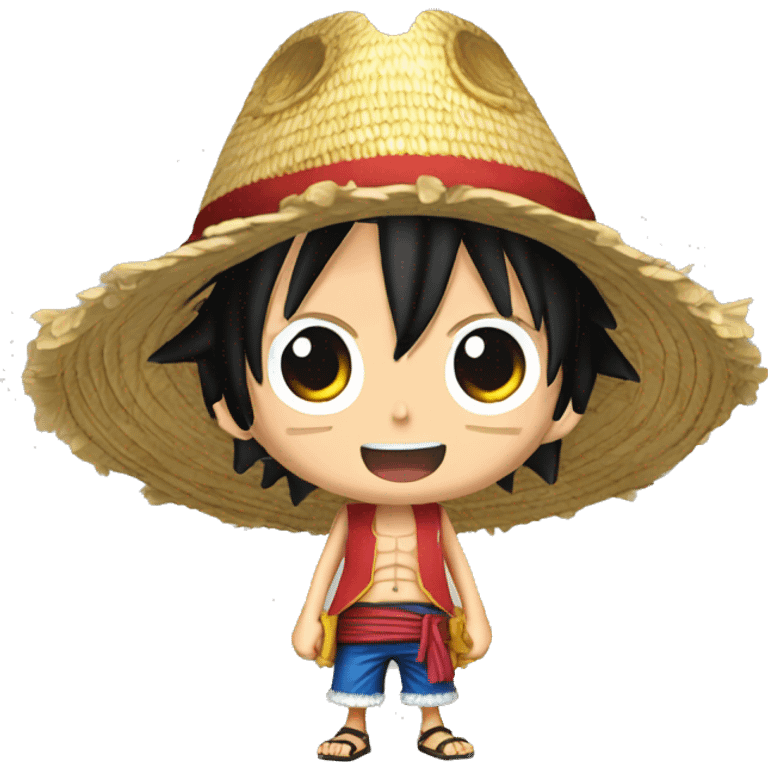 luffy pirata one piece sombrero de paja emoji