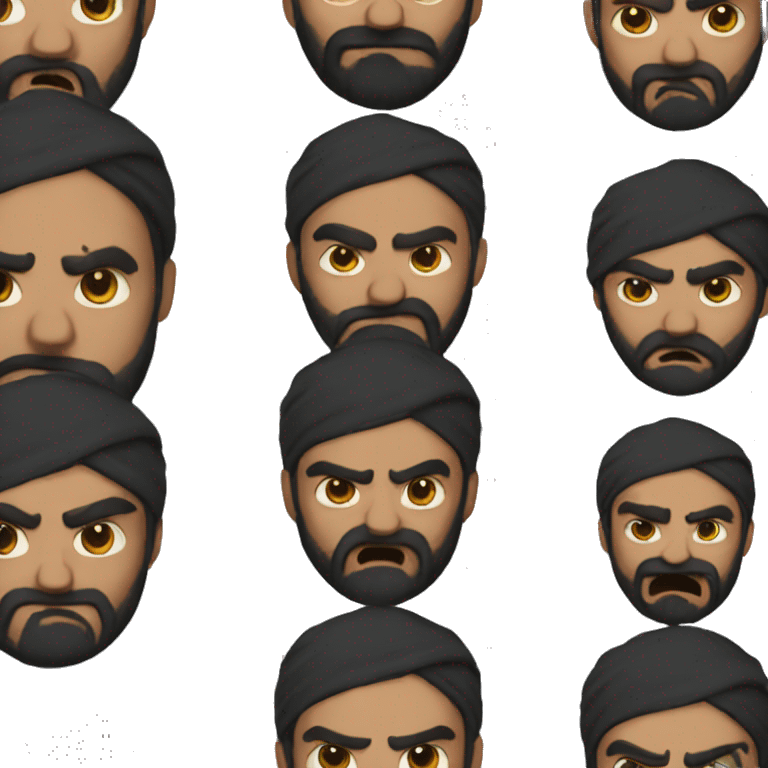 angry sikh black beard emoji