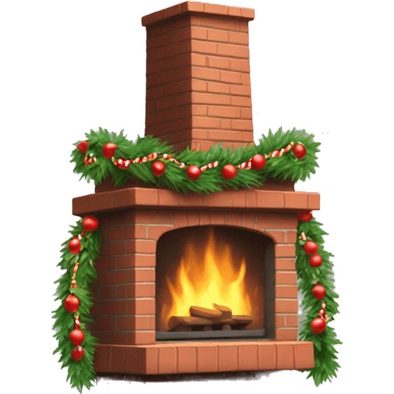 Chimney with Christmas garlands  emoji