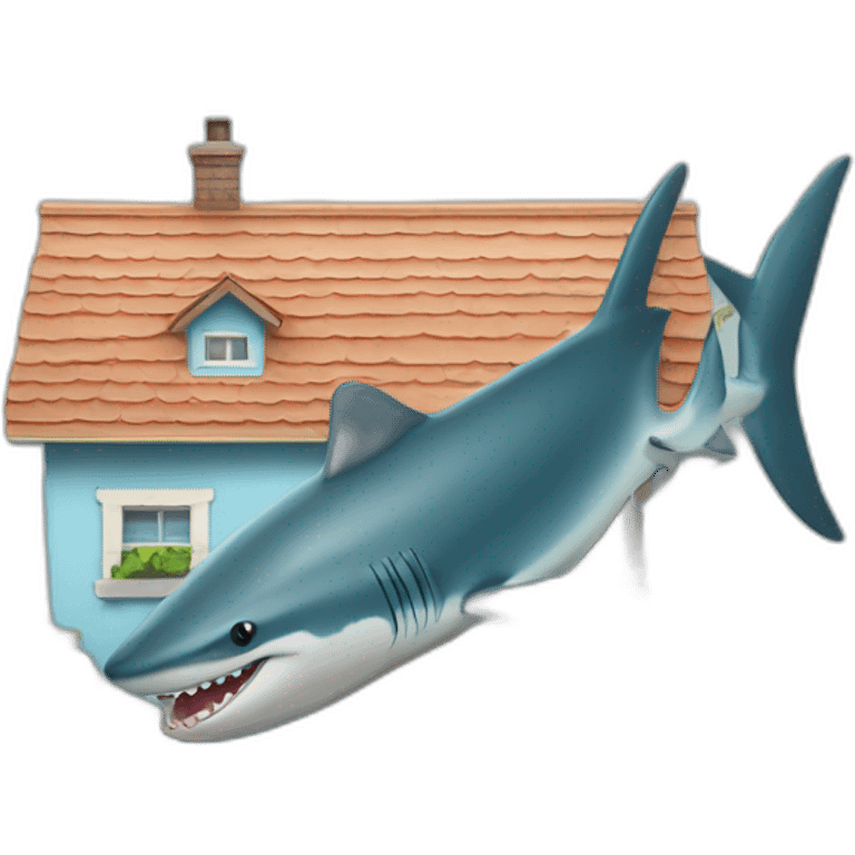 Requin sur maison emoji