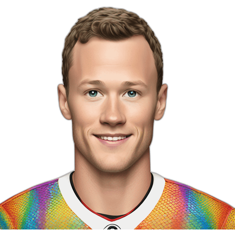 Disco Jonathan Toews wearing rainbow lace shirt emoji