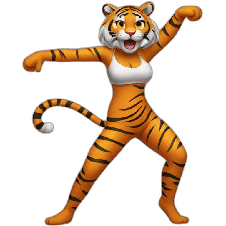 woman tiger dancing emoji