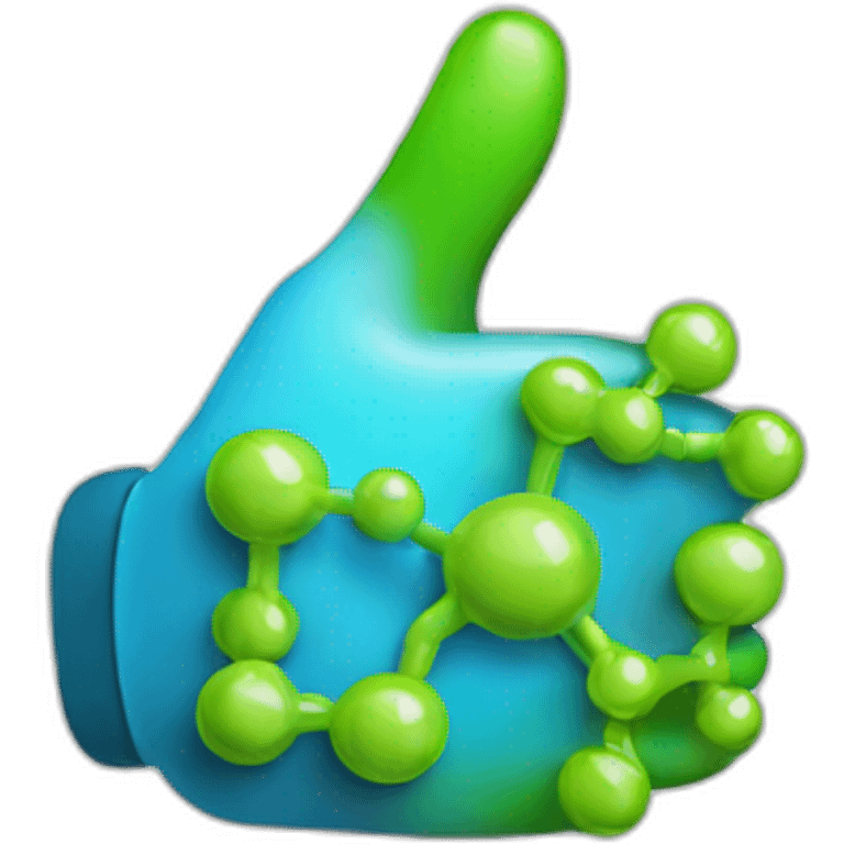 Thumbs up with molecular structure emoji