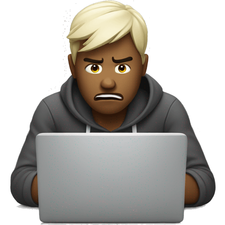 Stressed at laptop emoji